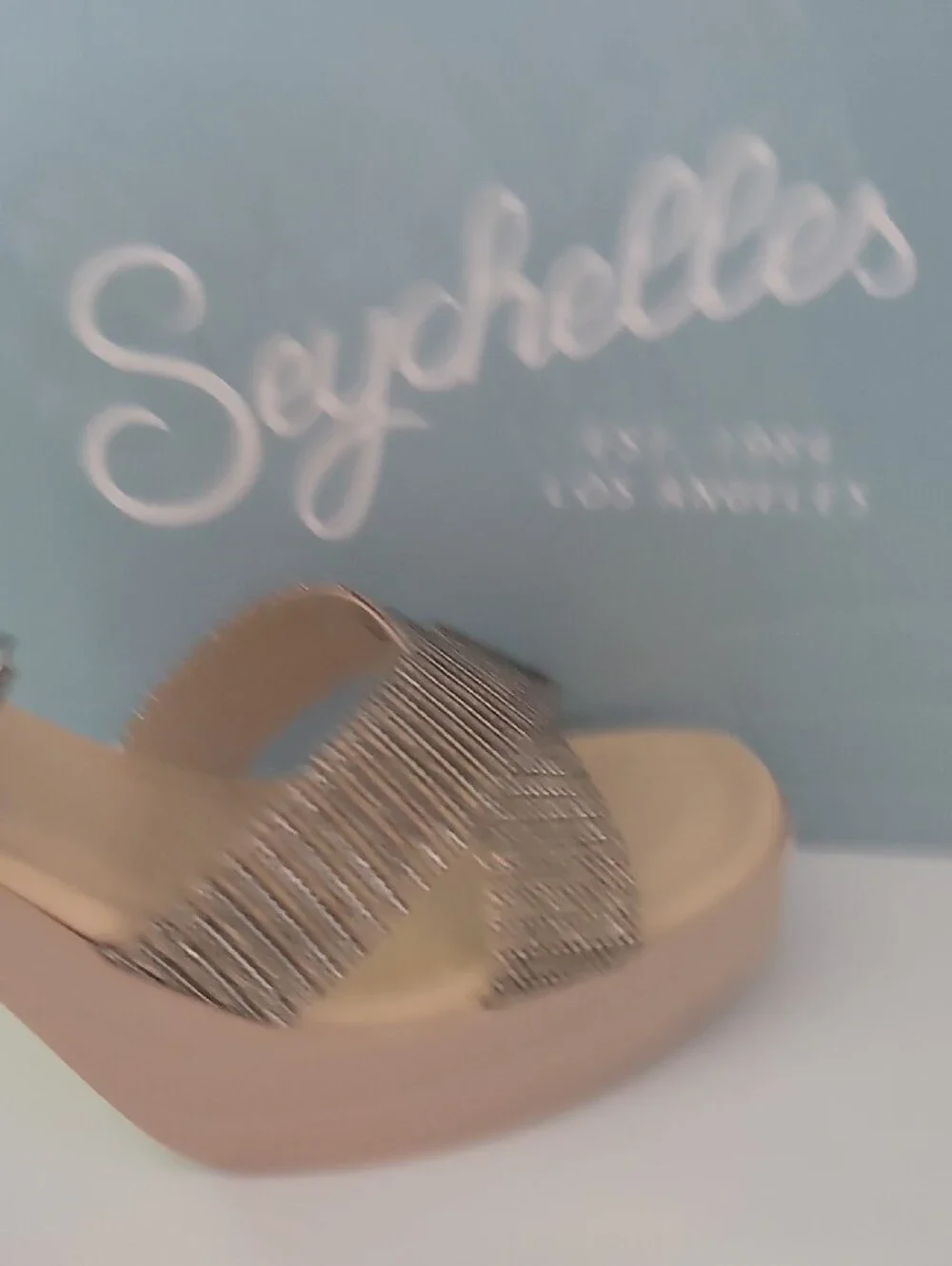 Seychelles Metallic Gold Crisscross Platform Sandals NEW  InTHEbox MADE IN ITALY